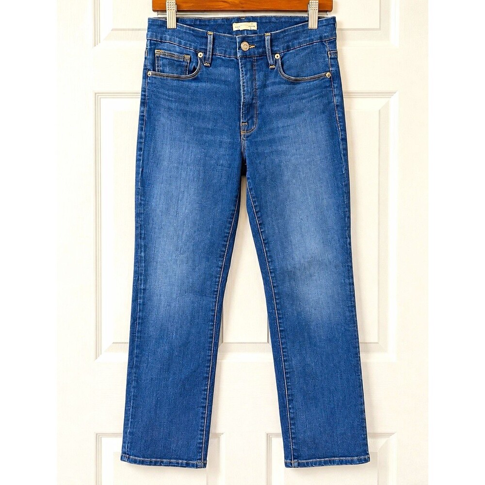 Good American Good Legs Jeans 4/27 Slim Straight Stretch Y2K Minimalist